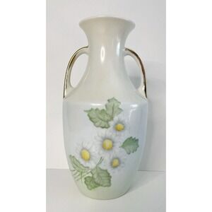 Vintage Vase With Gold Trim Floral Handled Porcelain 8.5 Inch RS Germany